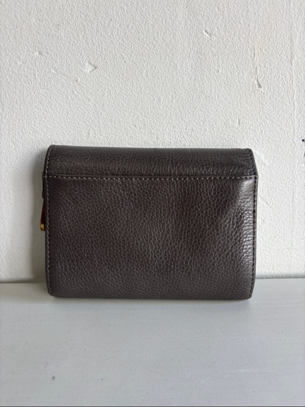 Marc by Marc Jacobs Pebbled Leather Trifold Wallet - Charcoal Brown - Picture 2 of 9